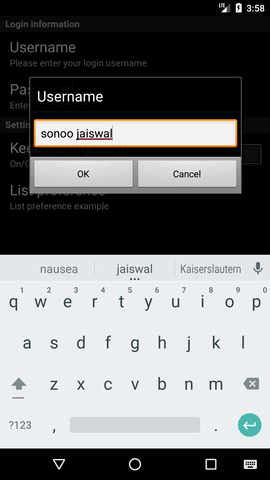android preference example output 2