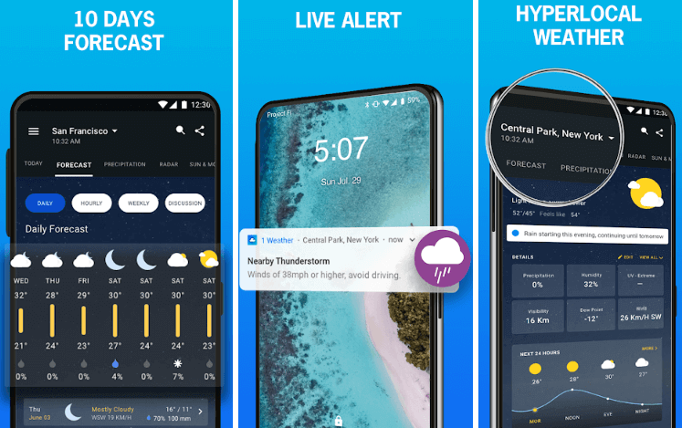 Best weather apps with widgets for Android - javatpoint
