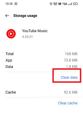 Clear cache android