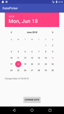 android datepicker example 2