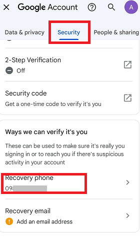 Google or Gmail Account Recovery for Android phone
