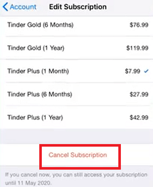 Subscription cancel tinder How To
