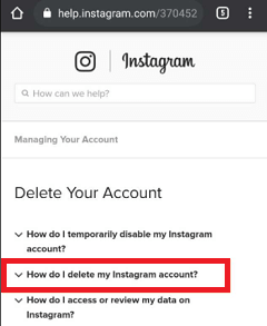 How to Delete Instagram Account on Android