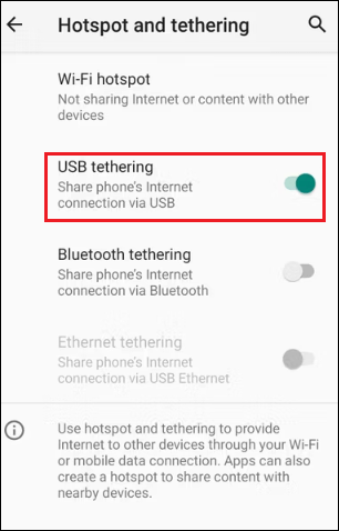 Abnorm Generalife synet How to Tether Android Phone - javatpoint