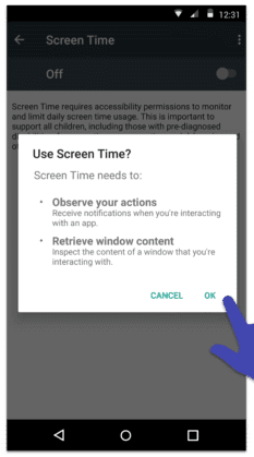 Screen time Android