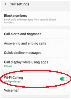 Wi-Fi calling on Android