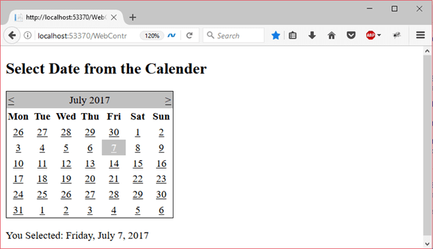 ASP Calendar 3