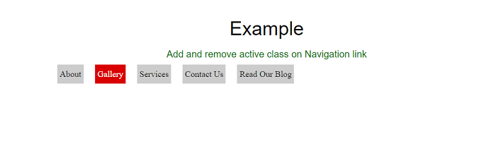 Add and remove the active class from a navigation link