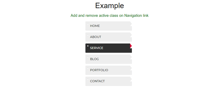 Add and remove the active class from a navigation link