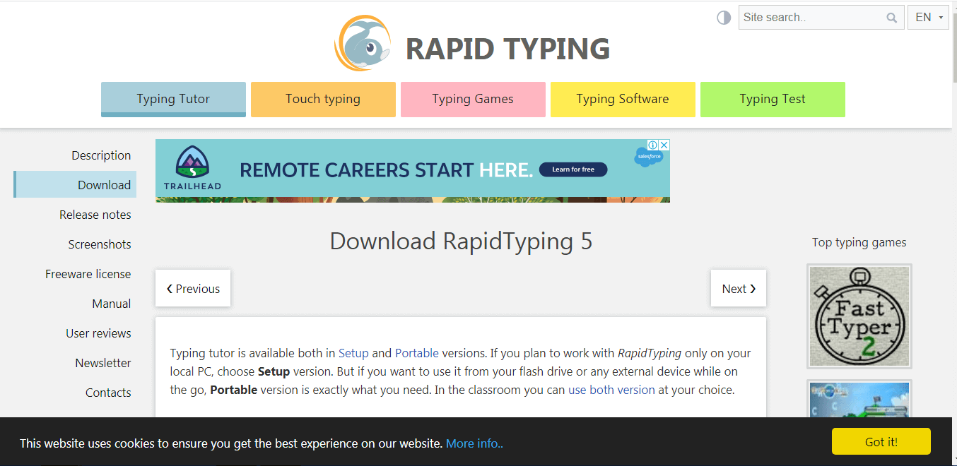 Rapid Typing Tutor - Curso de digitação gratuito