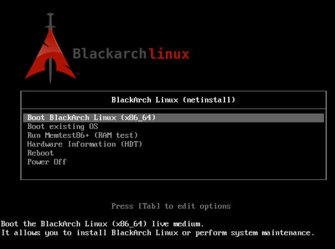 how do i install linux blackarch with net installer cd?