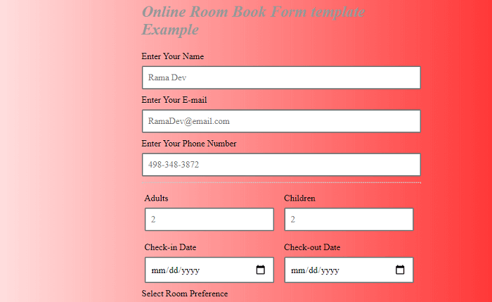 Book Order Form Template Javatpoint
