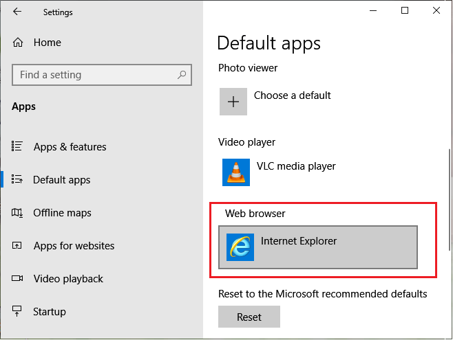 How to change the default browser