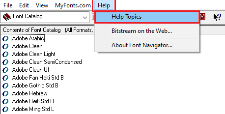 corel bitstream font navigator