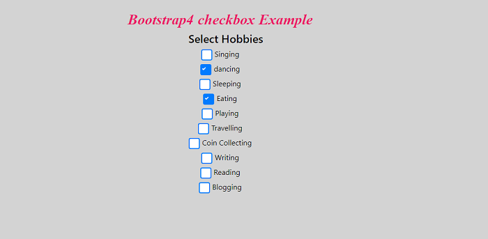 Bootstrap 4 Checkboxes
