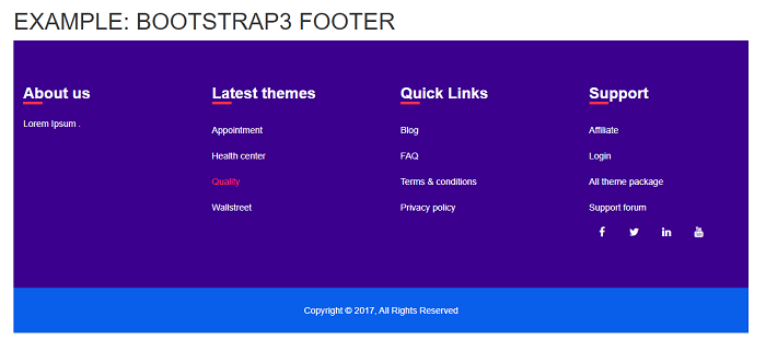 Bootstrap3 Footer