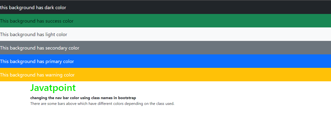 how-to-change-the-navigation-bar-color-in-bootstrap-javatpoint