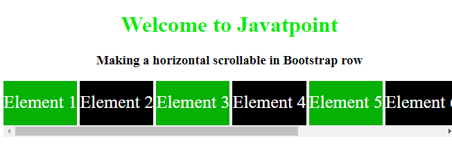 How to make horizontal scrollable in a Bootstrap row