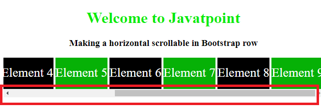 How to make horizontal scrollable in a Bootstrap row