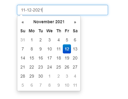 Setting of Datepicker in Bootstrap