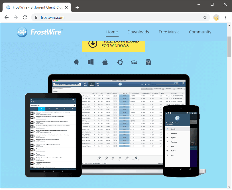 frostwire mp3 downloader