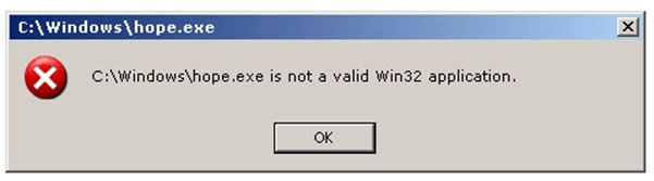 How to fix a not a valid Win32 application error
