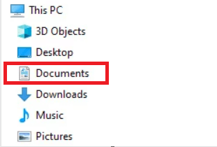 How to open the Windows My Documents or Documents folder