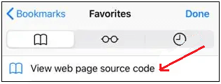 How to view the HTML source code of a web page?