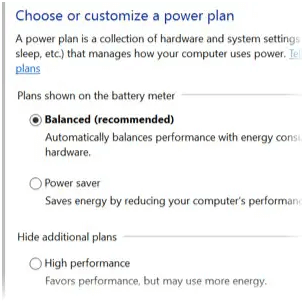 What are Power Options