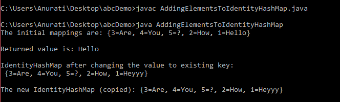 IdentityHashMap Class in Java