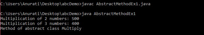 Abstract Method in Java