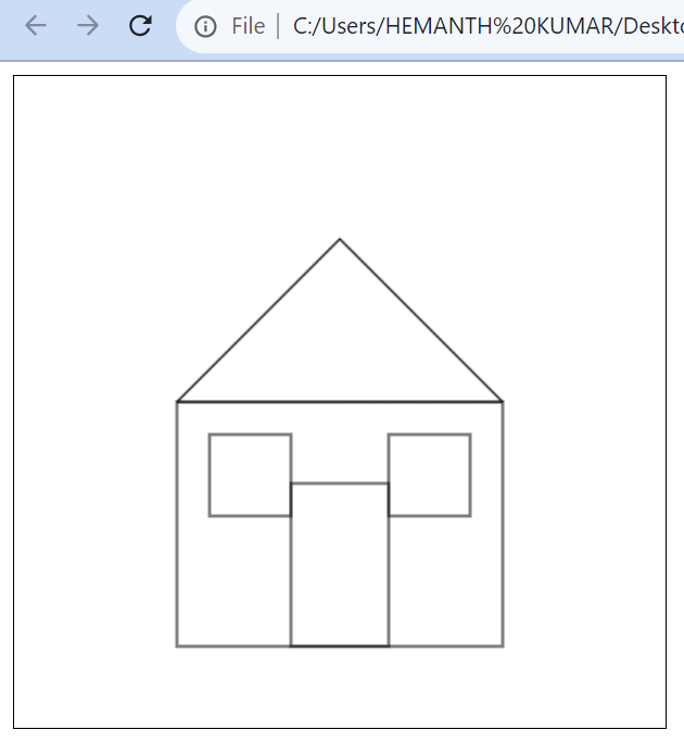 Applet Program in Java to Draw House with Output
