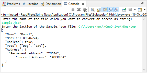 Convert JSON File to String in Java