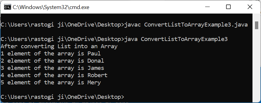 Convert List to Array in Java