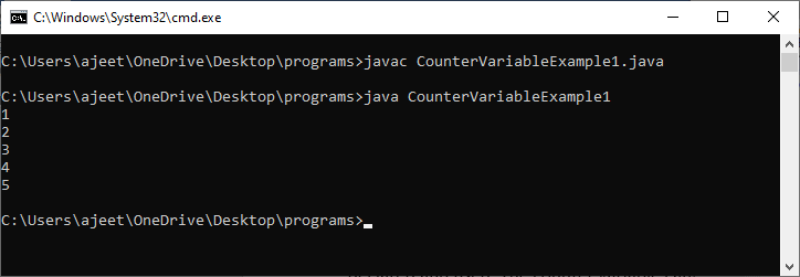 Counter variable in Java