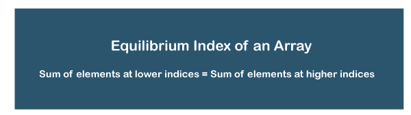 Equilibrium Index of an Array in Java