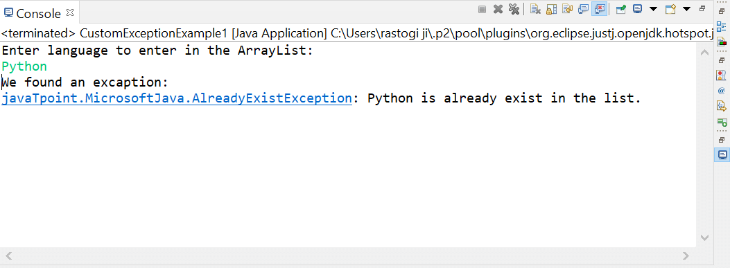 Exception Class in Java