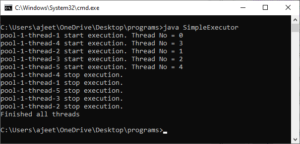 Executor Framework Java