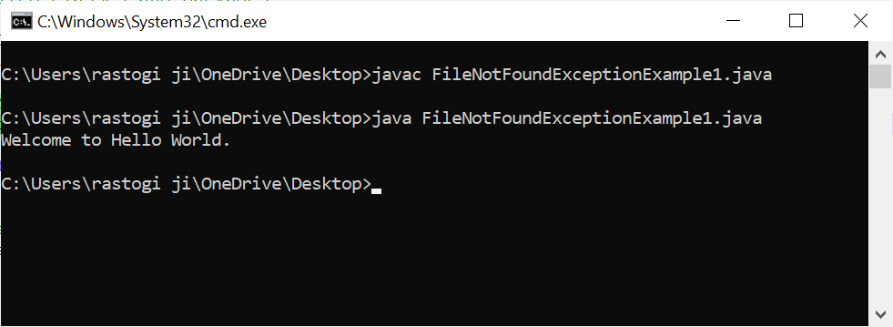 FileNotFoundException in Java