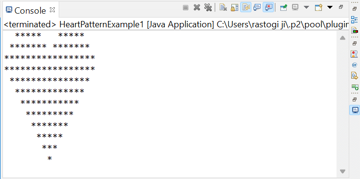 Heart Pattern In Java Javatpoint