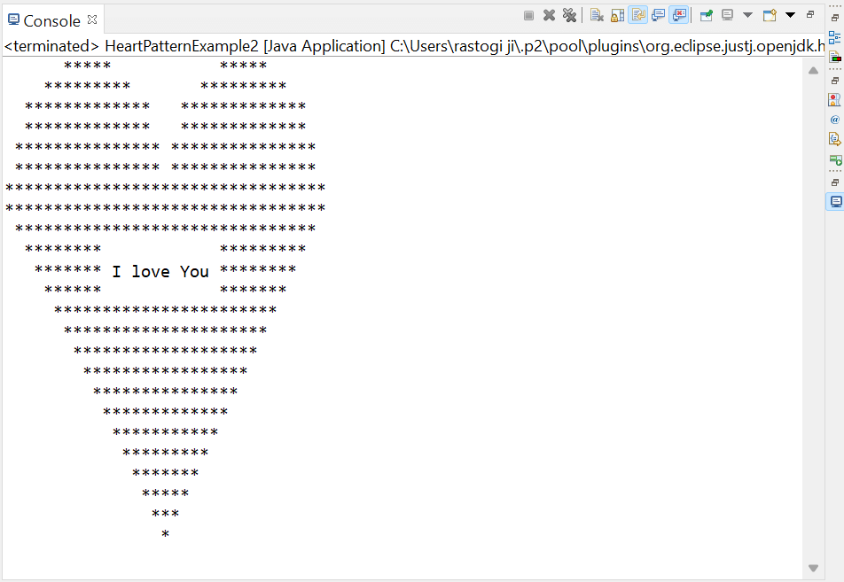 Heart Pattern In Java Javatpoint