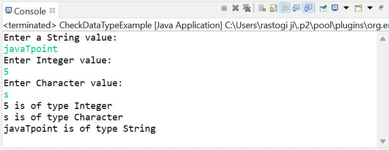 How to check data type in Java