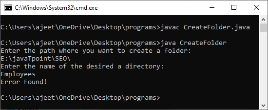 How To Create A New Folder In Java - Javatpoint