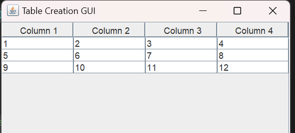 How to Create a Table in Java