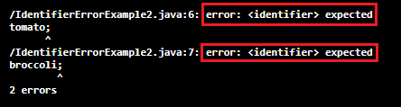 Identifier Expected Error in Java