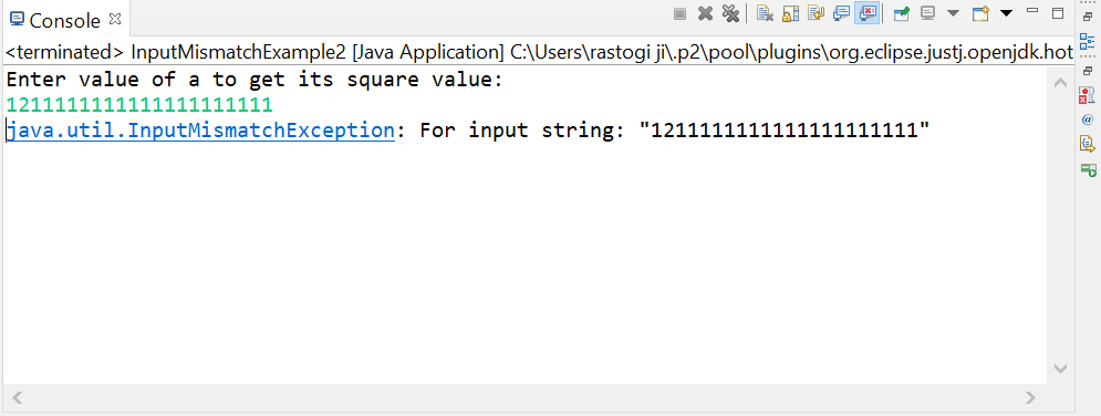 InputMismatchException in Java