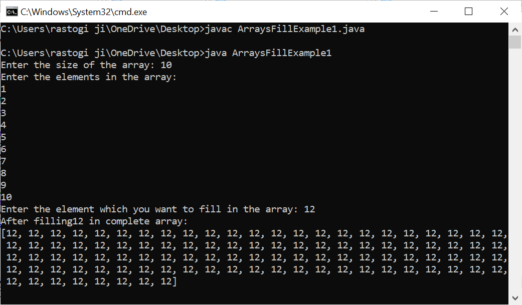 Java Arrays Fill - Javatpoint