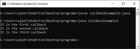 Java callback function