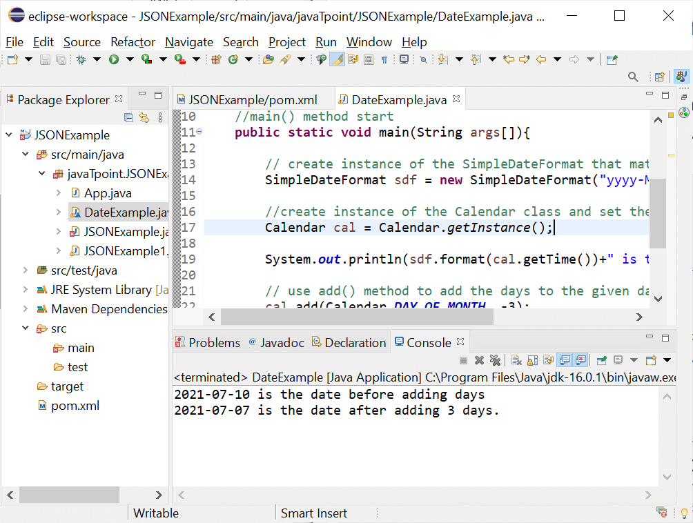 Java Date Add Days Javatpoint