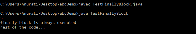 Java finally block